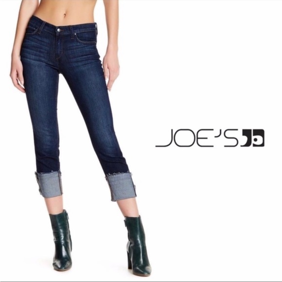 JOE'S JEANS Wide Cuffed Cropped Mid Rise Jean size 26 - Picture 2 of 10